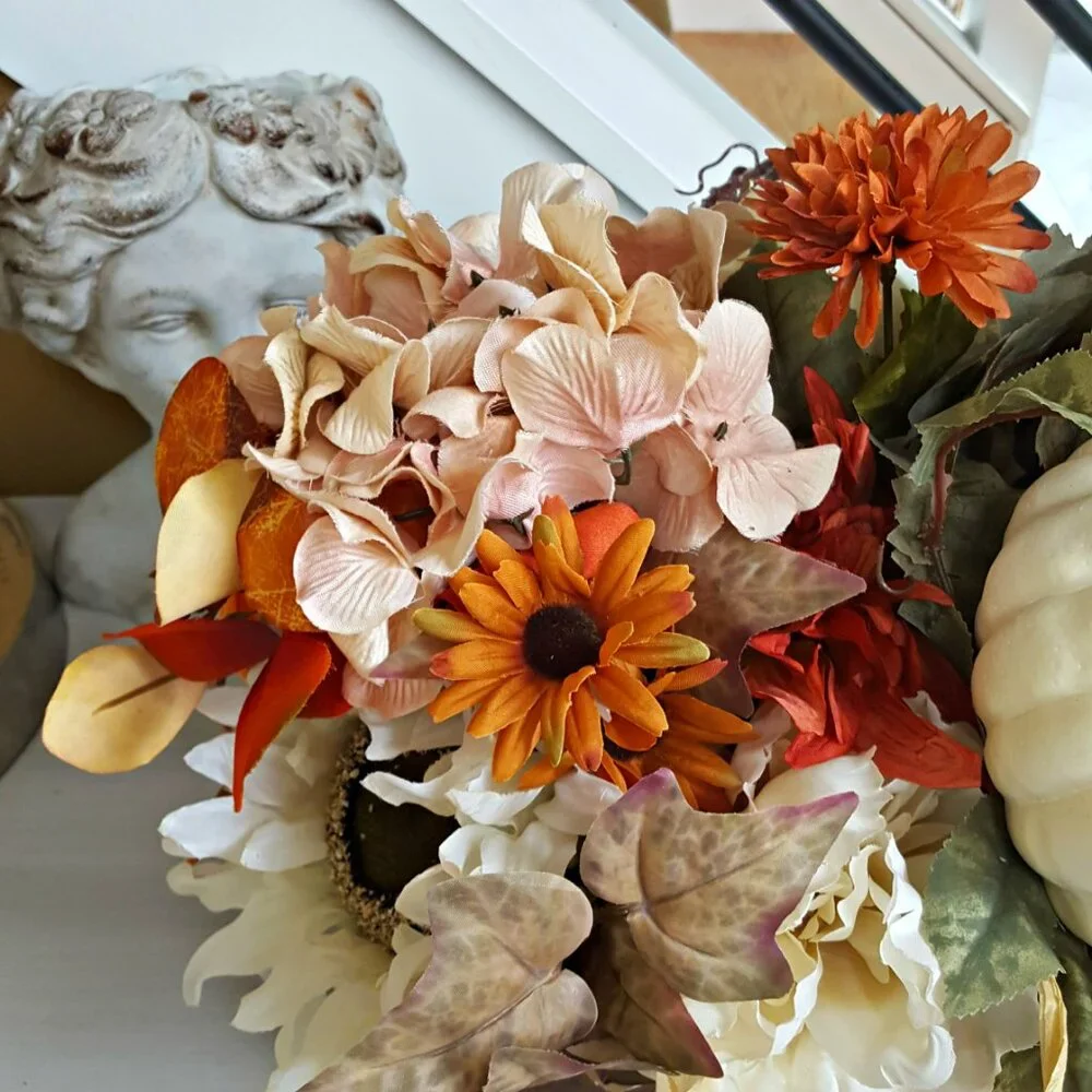 NEW! EXQUISITE Rustic FARMHOUSE Fall FLORAL BOX DECOR